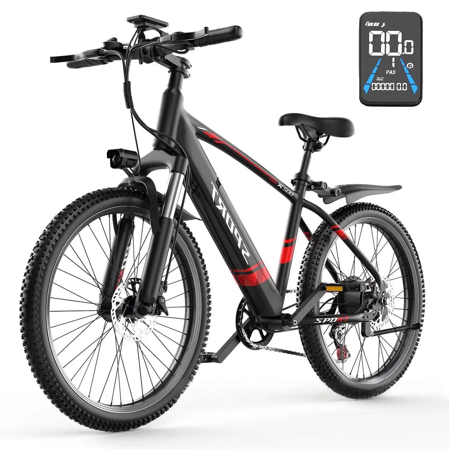 Factory Direct Sales 26-Inch Mountain Electric Bicycle Built-In Lithium Battery Adult 7-Speed 250W 48V Steel Frame