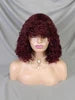 Cheap Human Hair Wig with Bangs for Black Women Glueless Short Water Wave Curly Bob Wigs 200% Density None Lace Front Wig