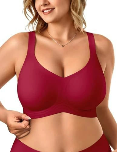 Women s No Bulge Bra Wireless Seamless Wide Straps for Large Bust