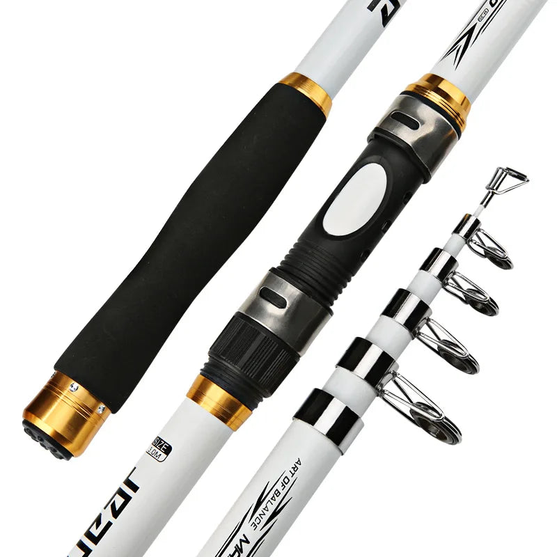 YOUME 2.1M -3.6M Carp Fishing Rod Feeder Hard FRP Carbon Fiber Telescopic Fishing Rod Fishing Pole