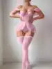 Ensemble de lingerie Belle Princesse pour femme, costume corset épaules dénudées, body jupe en tulle pailleté à motifs floraux, idéal pour le cosplay.