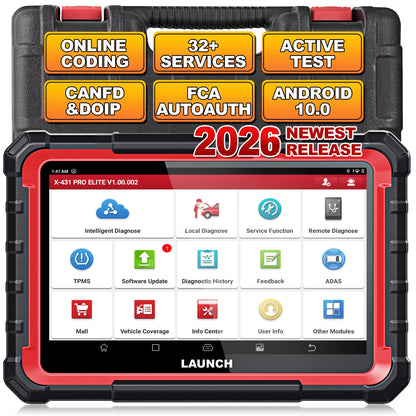 LAUNCH X431 PRO ELITE full system diagnostic tool OBD2 scanner 32 reset CAN FD DOIP coding X-431 V