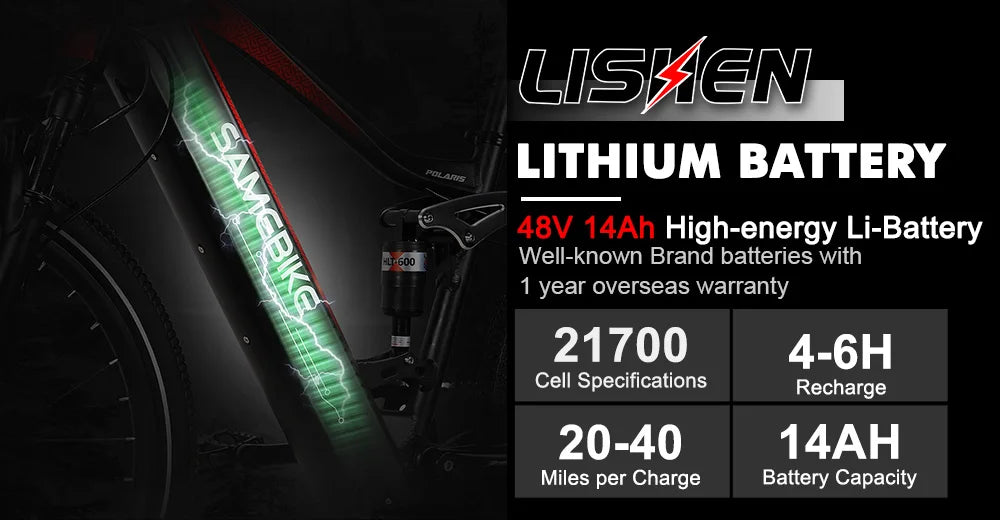 SAMEBIKE XD26-II 26 Inch Aluminum Alloy 750W High Speed High Power Motor Li-ion Battery Mountain Electric Bike