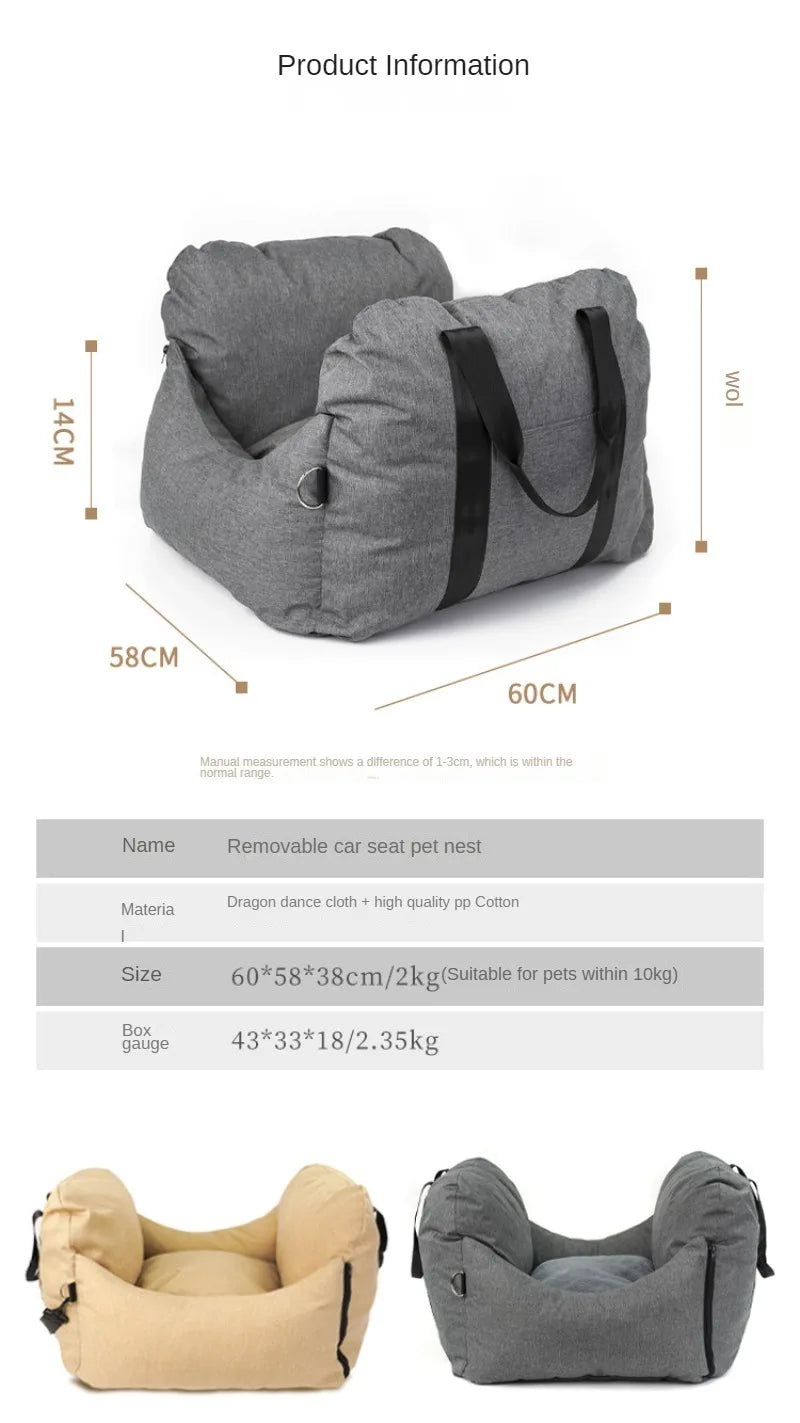 2024 Waterproof Dog Car Seat Bed Soft Luxury Dog Beds Travel Pet Carrier Bag Pet Car Seat Custom LOGO Designer Dog Products