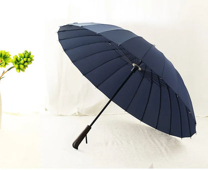 Parapluie coupe-vent pour hommes et femmes, manche en bois, long manche, cadre solide, qualité, 24K, vente chaude, marque