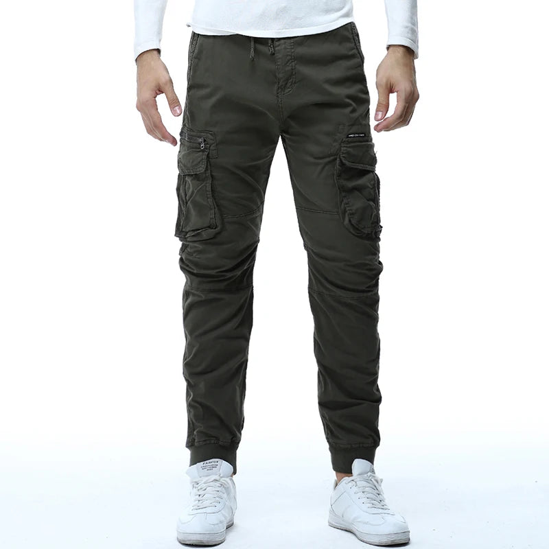 Pantalon cargo tactique pour homme, jogging, style militaire, décontracté, en coton, style hip-hop, avec ruban, collection printemps 2024, 38