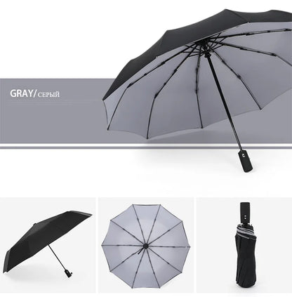 Parapluie pliant automatique coupe-vent double pour femme et homme, dix os, luxe, grande entreprise, parapluies, pluie, cadeau, parasol