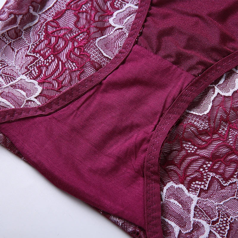 Culotte taille haute grande taille pour femme, sous-vêtement sexy en dentelle transparente creuse, slip en satin, grande taille, 4xl, 5xl, 6xl