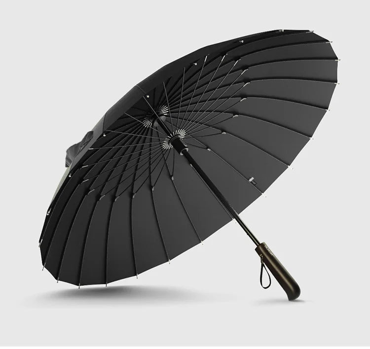 Parapluie coupe-vent pour hommes et femmes, manche en bois, long manche, cadre solide, qualité, 24K, vente chaude, marque