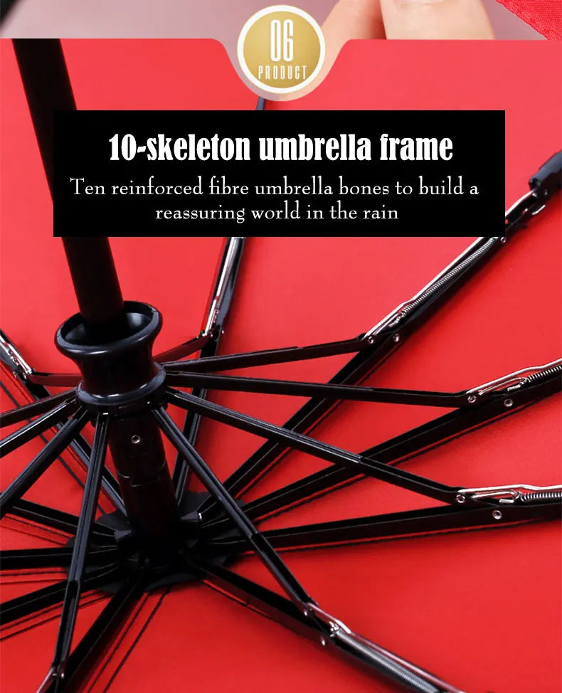 Parapluie pliant automatique coupe-vent double pour femme et homme, dix os, luxe, grande entreprise, parapluies, pluie, cadeau, parasol