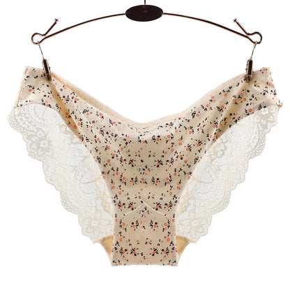 Femmes imprimer sans couture slips sous-vêtements femmes Sexy dentelle culotte basse-Ries Transparent évider culotte femme Lingerie grande taille