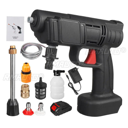 Pistolet à eau haute pression sans fil 2 000 mAh pour lavage de voiture, buse de nettoyage à pression, compatible avec batterie Makit 18 V