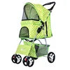 Easy Fold 4-Wheel Travel Pet Stroller with Storage Basket Breathable Mesh Dog Carriage for Outdoor Travel