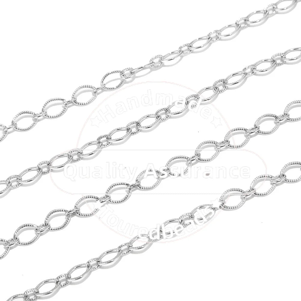 Touredbeads – chaînes à maillons ovales en acier inoxydable de 1M, 6mm de largeur, cercle en or pour bricolage, collier, fabrication de bijoux, découvertes faites à la main