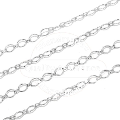 Touredbeads – chaînes à maillons ovales en acier inoxydable de 1M, 6mm de largeur, cercle en or pour bricolage, collier, fabrication de bijoux, découvertes faites à la main