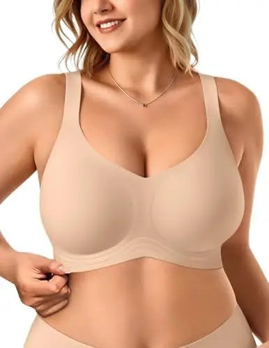 Women s No Bulge Bra Wireless Seamless Wide Straps for Large Bust