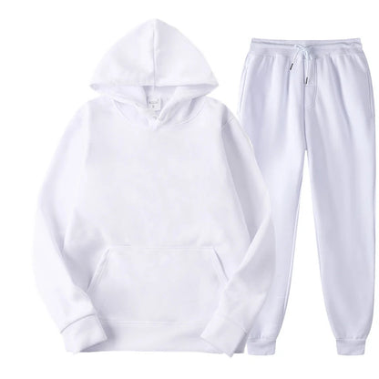 Ensemble de sport 2 pièces pour femme, couleur unie, sweat-shirt à capuche, pantalon de survêtement, décontracté, vêtements de sport pour homme