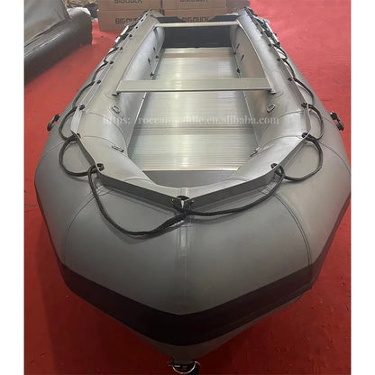 Manufacturer Price 4m 5m 6m Heavy Duty Aluminum Floor PVC Hypalon 8 10 12 15 20 Person Inflatable Rubber Rowing Boat for Sale