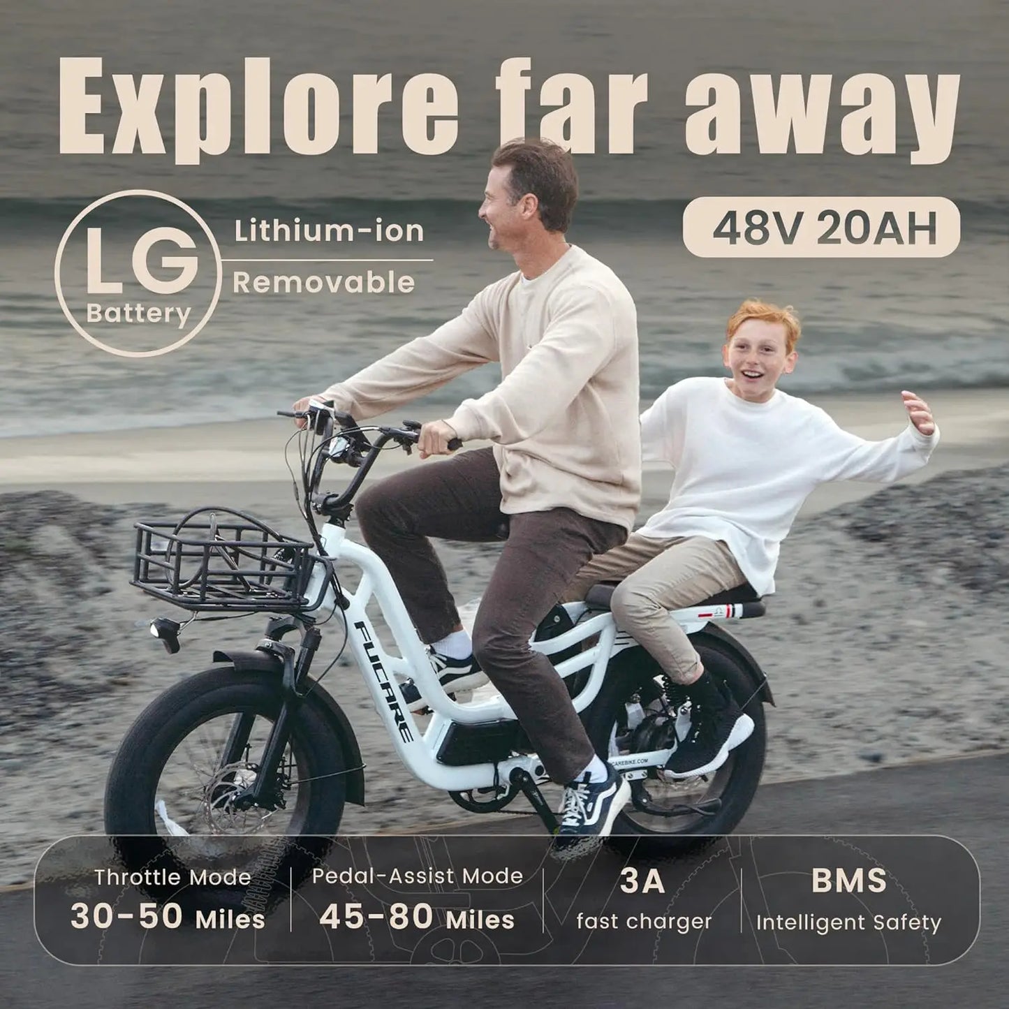 For Fucare CA Stock Free Shipping 750W 32mph Load Electric Mountain Bike for Adults 400LBS Fat Tire 48V 20Ah Battery Full Suspen