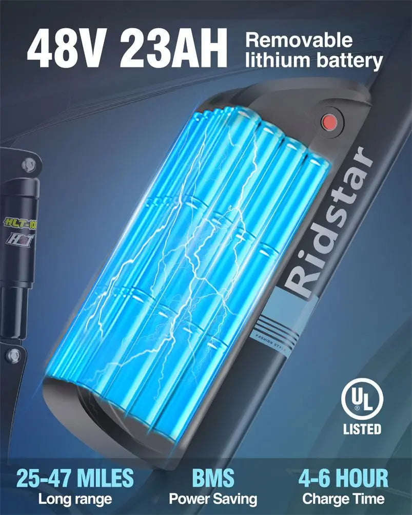 Ridstar E26pro Electric Bicycle 48v 23Ah Dual Motor Custom Logo Ebike Electric Mountain Dirt OEM E Bike Manufacturer for Adults