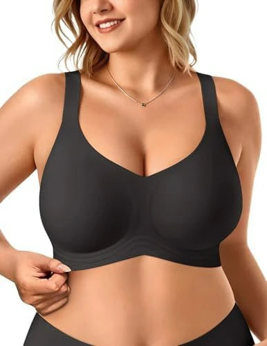 Women s No Bulge Bra Wireless Seamless Wide Straps for Large Bust