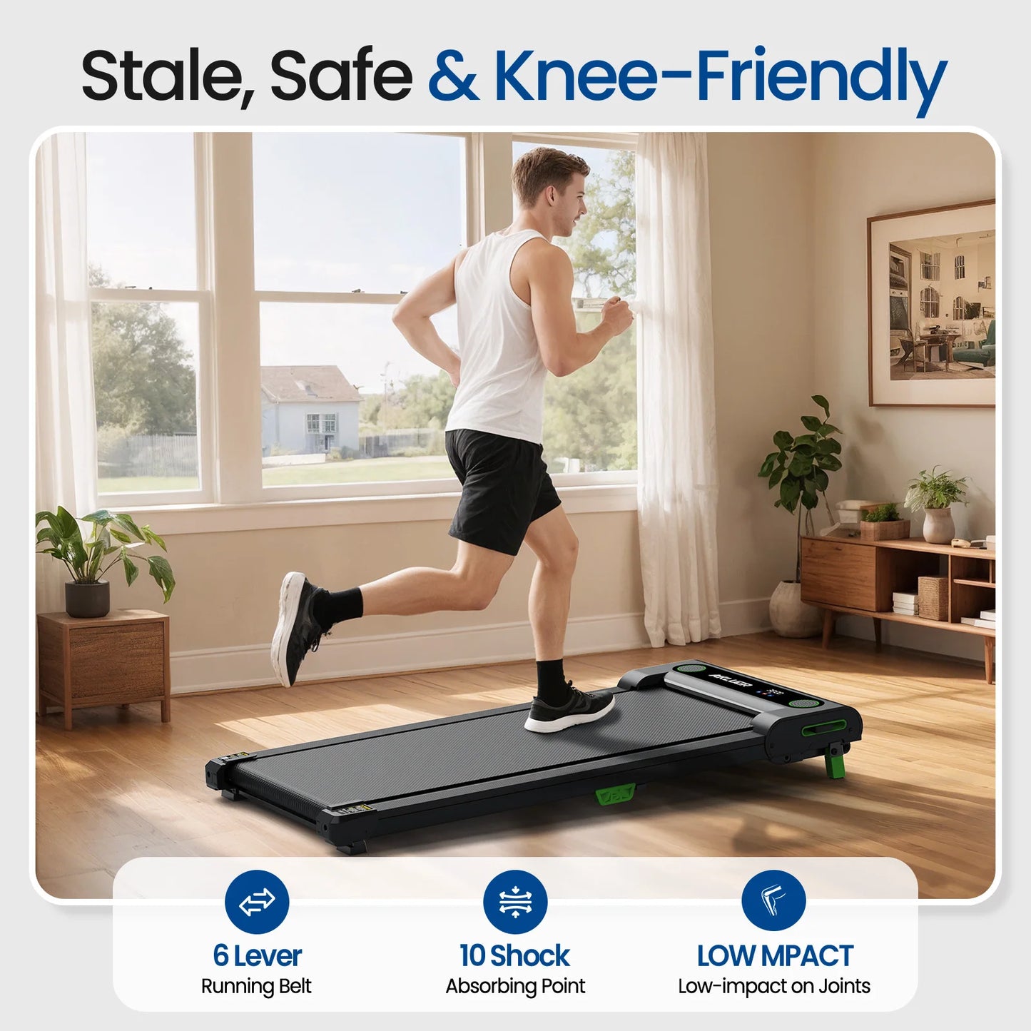 EU Stock Foldable Under Desk Walking Pad Electric Treadmill with Manual Incline for Home Use