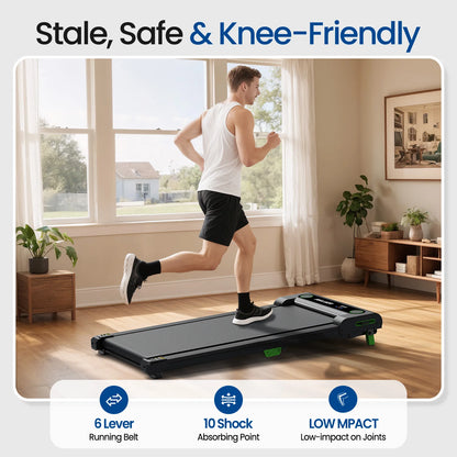 EU Stock Foldable Under Desk Walking Pad Electric Treadmill with Manual Incline for Home Use