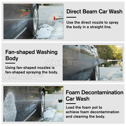 Pistolet à eau haute pression sans fil 2 000 mAh pour lavage de voiture, buse de nettoyage à pression, compatible avec batterie Makit 18 V