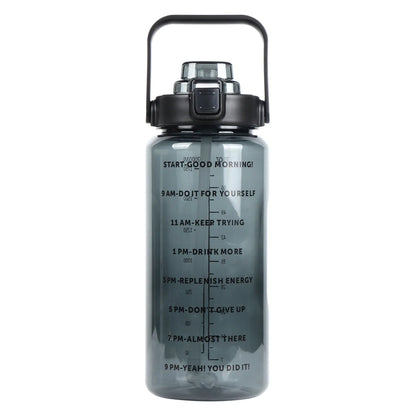 B14-1107 Custom Logo Gym Sports BPA Free 64 oz 64oz 2L Clear Motivational Half Gallon Water Bottle with Time Marker and Straw