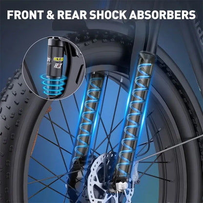 26 Inch 2000w 48v Mid Drive Full Suspension Carton Frame Fat Tire Electric Bike Mountain Cycle Oem Custom Hidden Battery Ebike