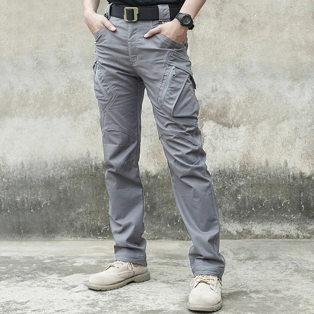 Pantalon cargo imperméable pour homme, jogging militaire masculin, pantalon élastique à poches multiples, grande taille, FjOutdoor