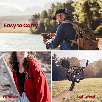Waterproof and Anti-Crack Phone Tripod Stand Portable Travel Tripod for Live Streaming Vlogging Video Phone Holder