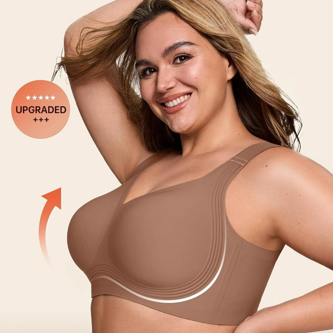 Plus Size Seamless Bra Wireless Anti Sagging Daily Full Coverage