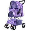 Easy Fold 4-Wheel Travel Pet Stroller with Storage Basket Breathable Mesh Dog Carriage for Outdoor Travel