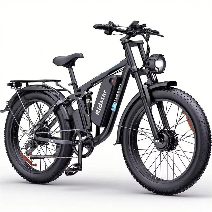 26 Inch 2000w 48v Mid Drive Full Suspension Carton Frame Fat Tire Electric Bike Mountain Cycle Oem Custom Hidden Battery Ebike