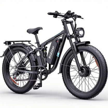 26 Inch 2000w 48v Mid Drive Full Suspension Carton Frame Fat Tire Electric Bike Mountain Cycle Oem Custom Hidden Battery Ebike