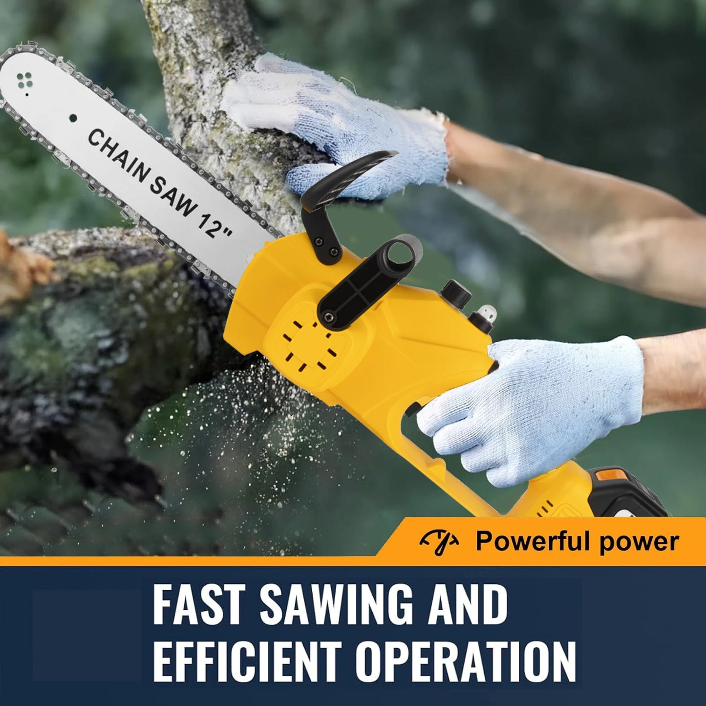 12 Inch 20V Professional Cordless Chain Saw DIY Industrial Grade for Wood Cutting Customizable Battery Source