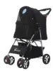 Easy Fold 4-Wheel Travel Pet Stroller with Storage Basket Breathable Mesh Dog Carriage for Outdoor Travel