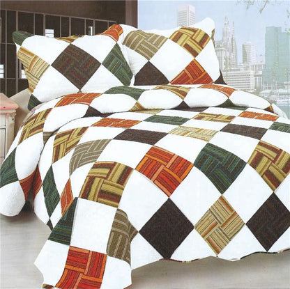 Ensemble de literie en coton, 3 pièces, couvre-lit, couette, Patchwork, style américain