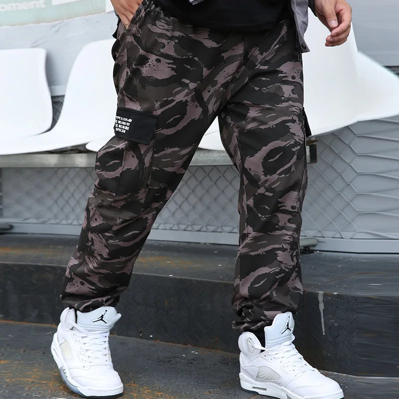 Pantalon cargo camouflage pour homme, grande taille 9xl 8xl, jogging militaire, pantalon pour homme, hip-hop, camouflage, streetwear, pantalon de survêtement en coton