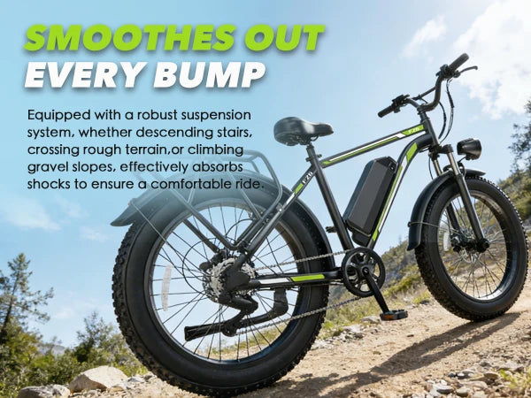Fat Tire Electric Mountain Bicycle F26 20*4-Inch 48V-15.6AH Full Suspension Electric Bike Off Road for Adults EU Warehouse