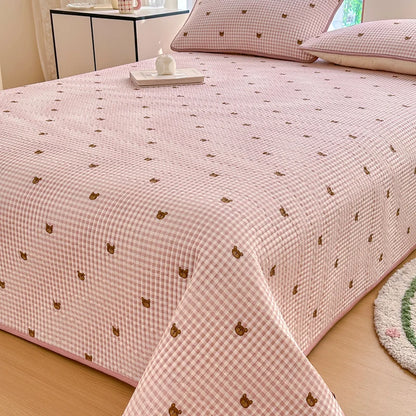 Bonenjoy-Couvre-lit 100% coton, 1 pièce, linge de lit matelassé, drap de lit doux pour la peau, sans taie d'oreiller