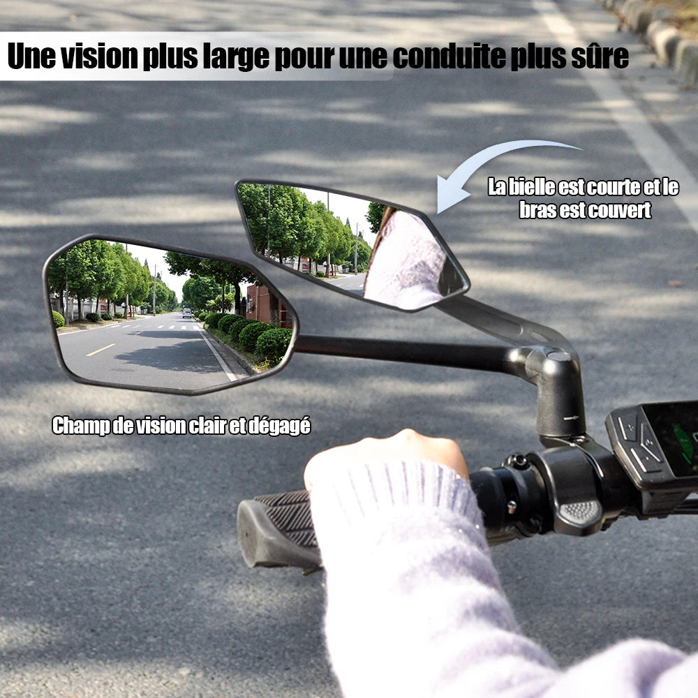 EasyDo – rétroviseur de guidon de vélo électrique, avec bras de miroir étendu rotatif à 360 degrés, pour cyclisme sur route et en montagne