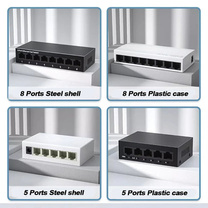 Prise ue 5/8 ports 10/100Mbps commutateurs réseau Mini Ethernet commutateur réseau rapide répartiteur pour le bureau à domicile