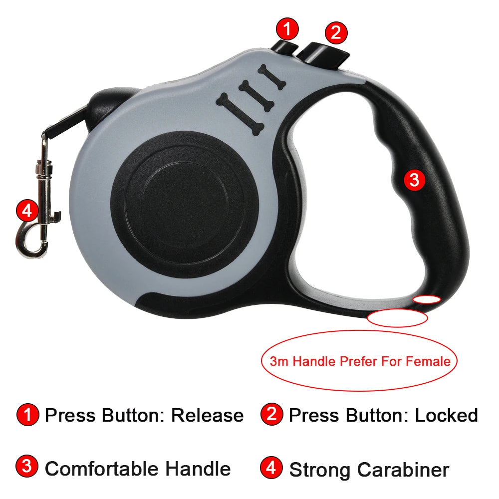 Laisse pour chien de 3m 5m, en Nylon solide, pour chiots, petits, moyens et grands chiens, chats, rétractable automatique, Durable, fournitures pour animaux de compagnie Yorkshire