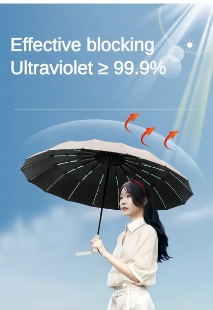 Parapluie anti-tempête 80 Bone pour hommes et femmes, pliage automatique, grand parapluie coupe-vent imperméable, parapluies anti-ultraviolets