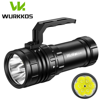 Wurkkos DL46 20000LM lampe de poche de plongée Super lumineuse portée 608M lanterne sous-marine Rechargeable 30000mAh 46950 batterie externe