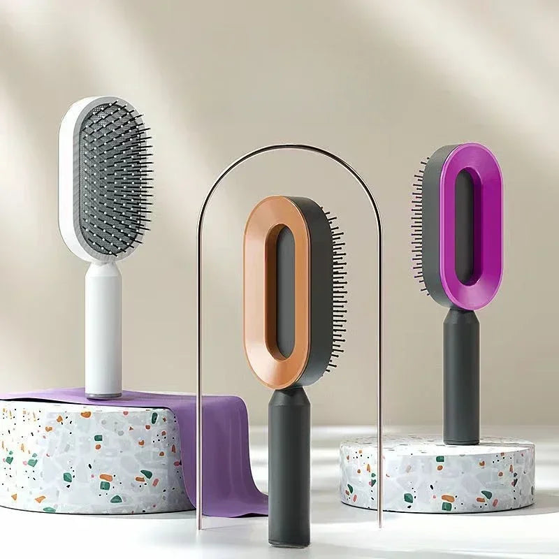 Peigne de massage, brosse à cheveux autonettoyante pour femmes, peigne à cheveux rapide à une touche, coussin d'air 3D, outils de coiffure, peignes