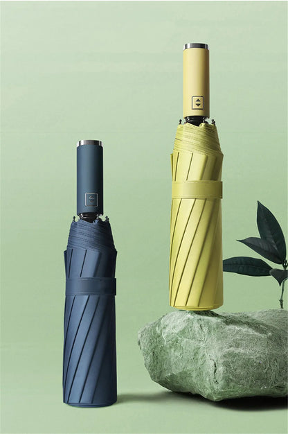 Parapluie 12 baleines grand parapluie résistant entièrement automatique pluie hommes femmes coupe-vent grand 3 parapluies pliants parasol cadeau