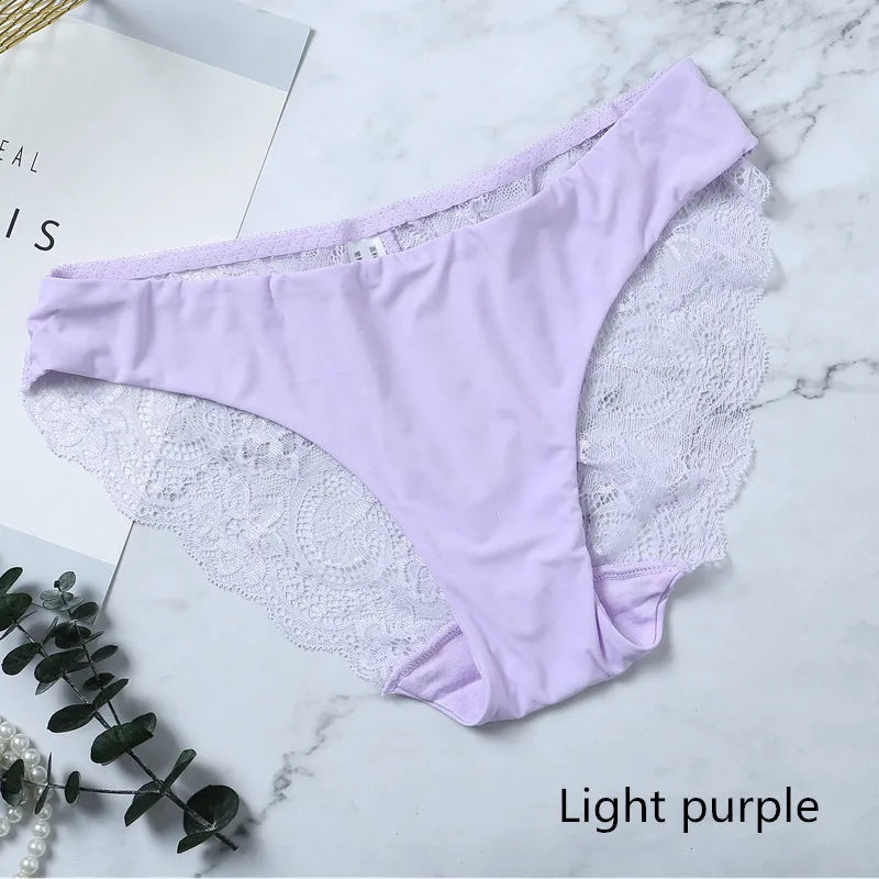 Dentelle femmes culottes Sexy sous-vêtements féminins sans couture dames slips taille basse Lingerie solide culotte filles slips Tangas Slip Femme